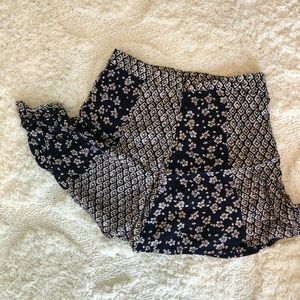 Navy floral skirt